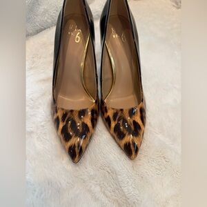 Mix No. 6 Leopard Print Pointed Toe Pumps - Black & Brown